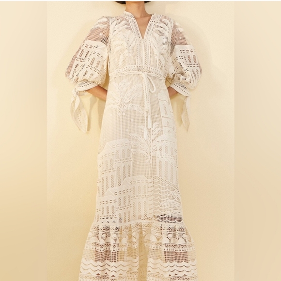 FARM Rio Dresses & Skirts - Nwt farm Rio white cut out lace dress maxi. small SOLD OUT